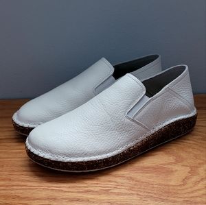 Birkestock Callan White Leather Slip-on Loafer Shoes